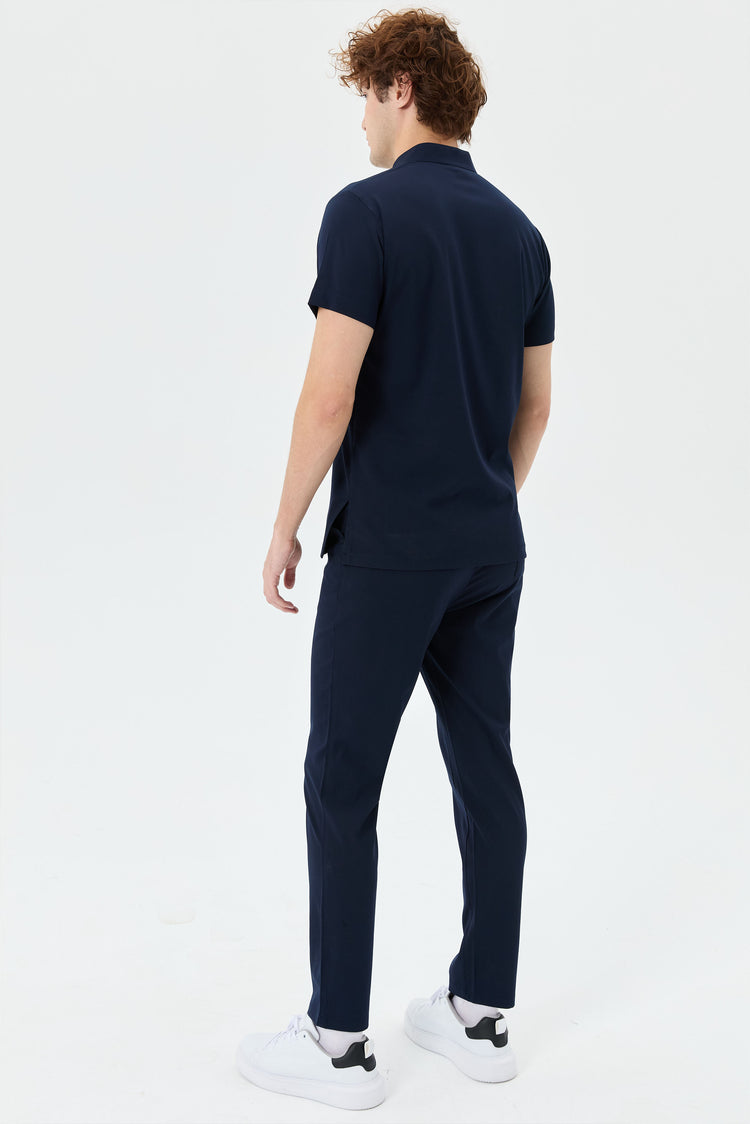 Secundus Fit lacivert scrubs - arka görünüm ve klasik renk
