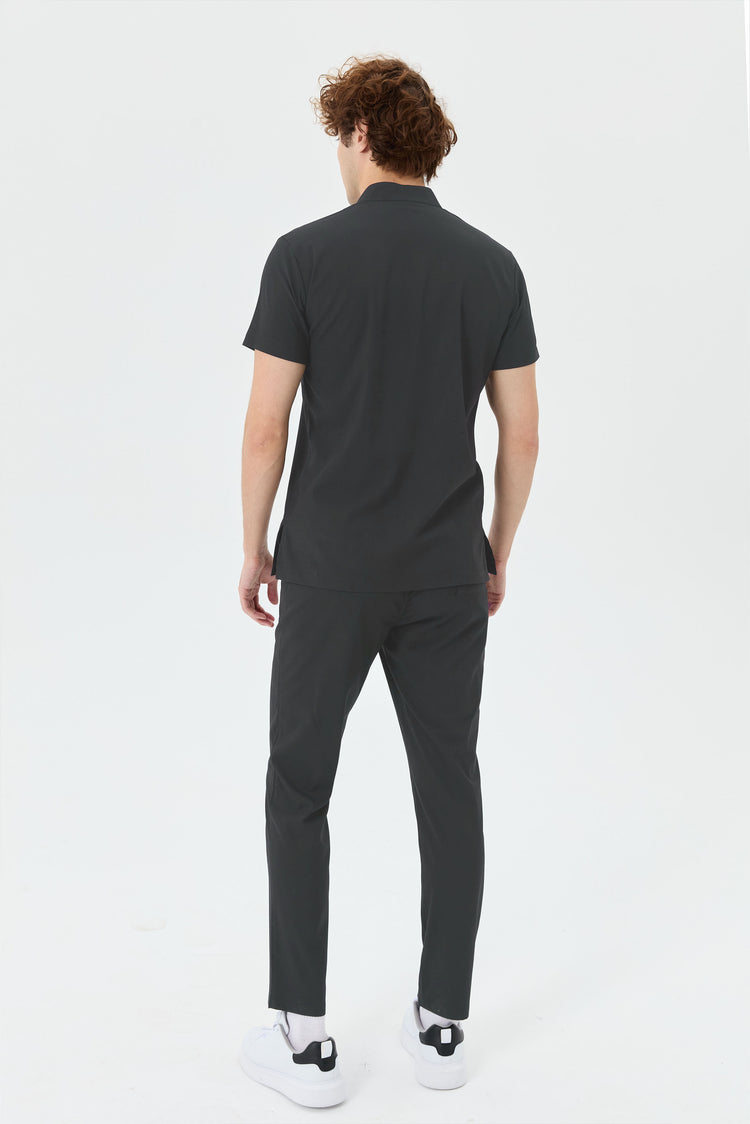 Secundus Fit gri scrubs - arka görünüm ve modern renk