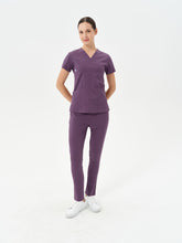 Yeni Secundus Fit eflatun  kadın scrubs  - premium medikal üniforma Moleuniform