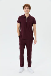 Primus Aura bordo scrubs - ön görünüm ve şık tasarım