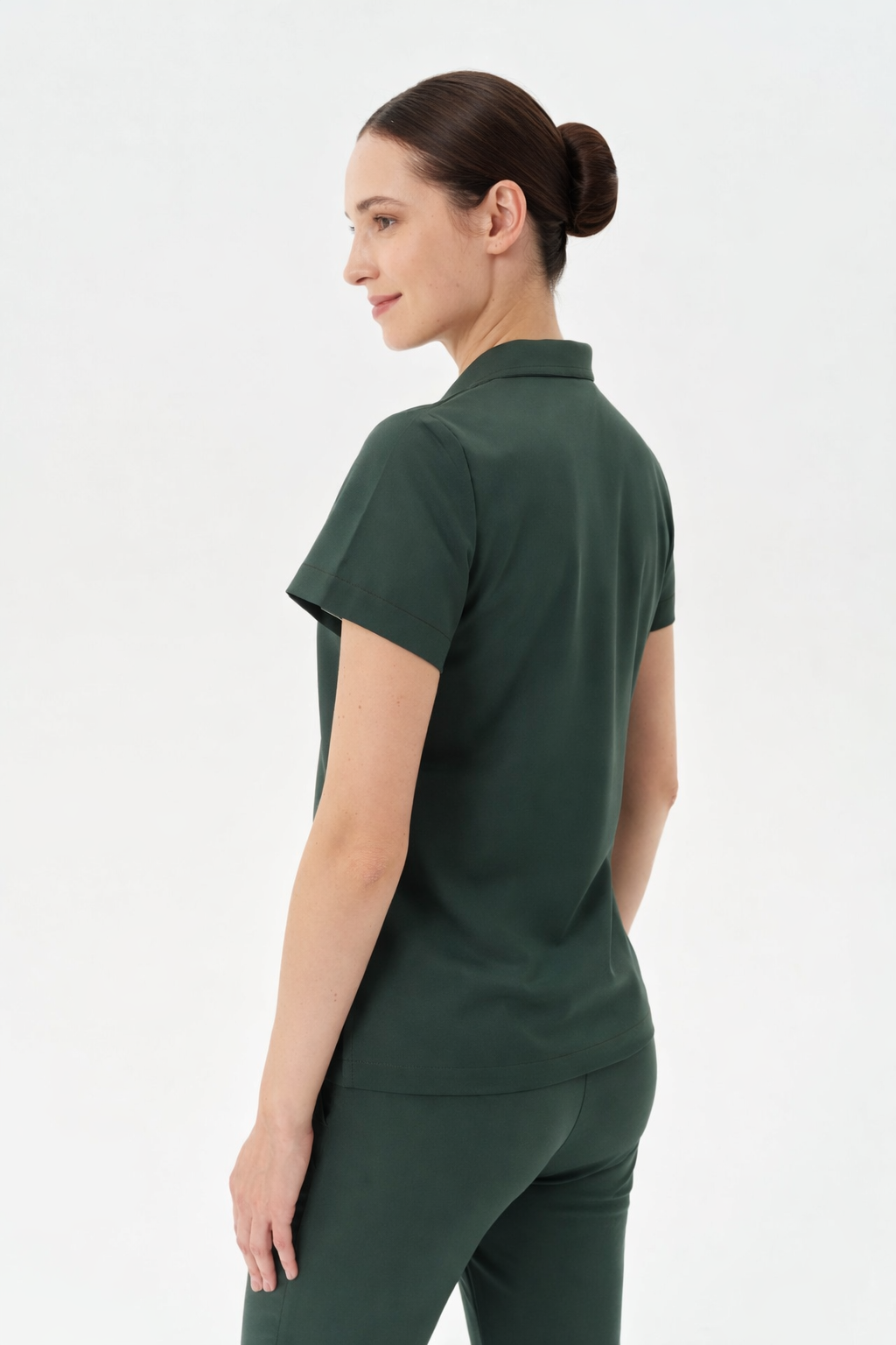 Aura Green Shirt Collar Women&