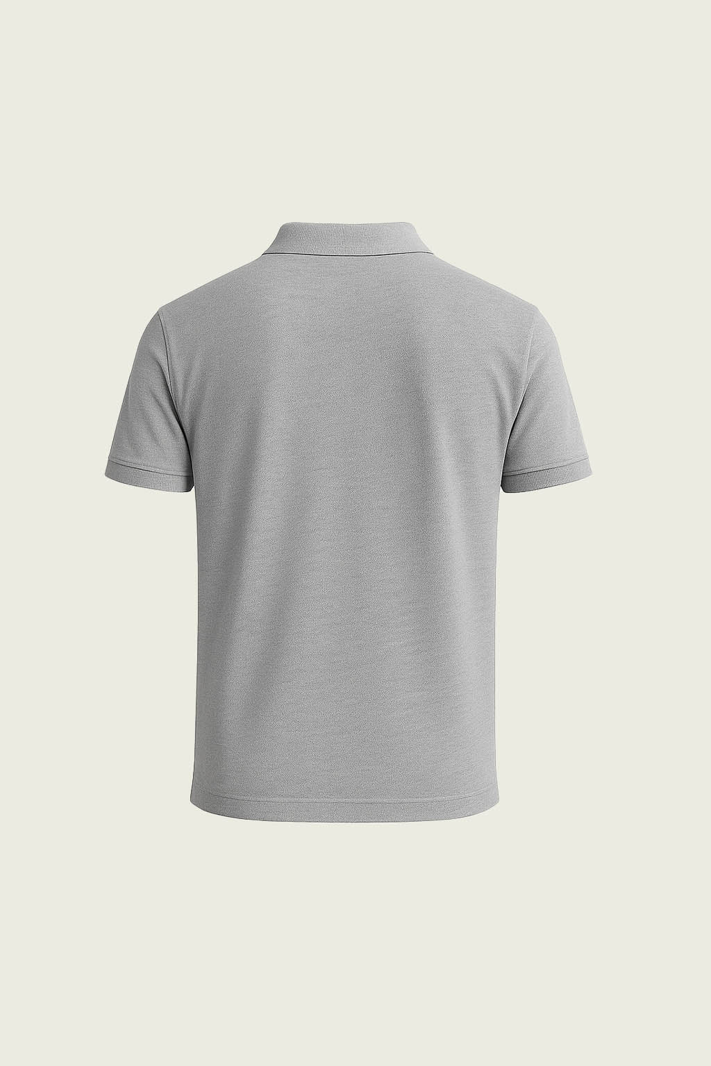 Acik gri is tisortu dayanikli polo yaka yapisi ve lakost kumas dokusu - Mole Uniform Bursa.