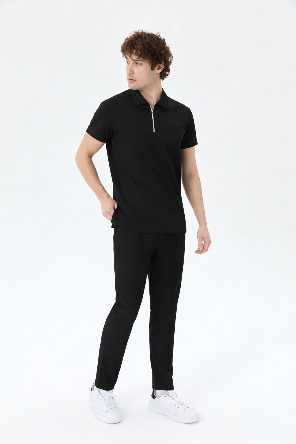 Aura Black Shirt Collar Men&