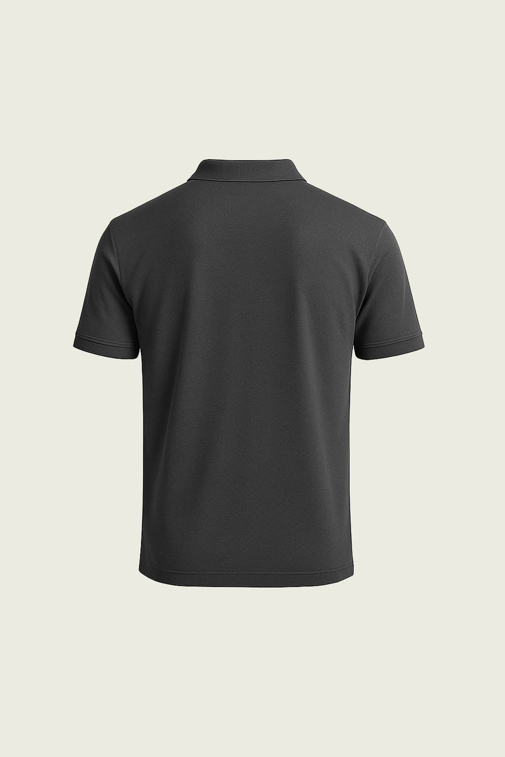 Koyu gri is tisortu dayanikli polo yaka yapisi ve lakost kumas dokusu - Mole Uniform Bursa.