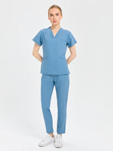 Primus Fit buz mavisi scrubs takımı - premium medikal üniforma seti Moleuniform
