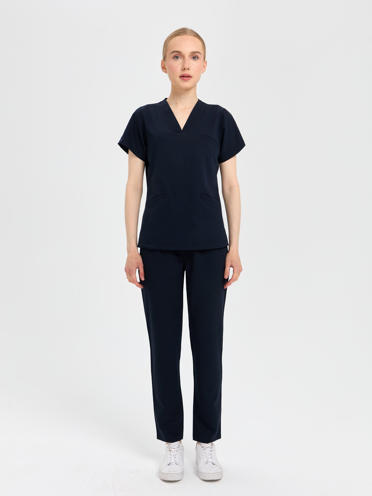 Primus Fit lacivert scrubs takımı - premium medikal üniforma seti Moleuniform
