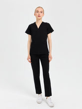 Primus Fit siyah scrubs takımı - premium medikal üniforma seti Moleuniform
