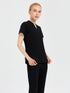 Primus Fit siyah scrubs - ön görünüm ve modern kesim