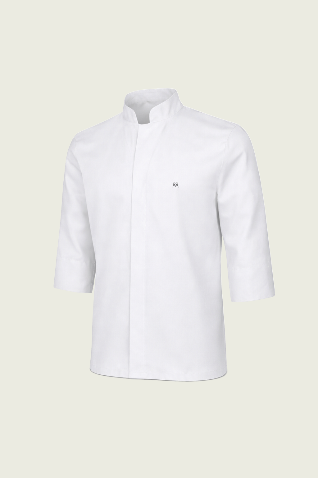 White 3/4 Sleeve Single Row Concealed Snap Chef Jacket | Mole Uniform