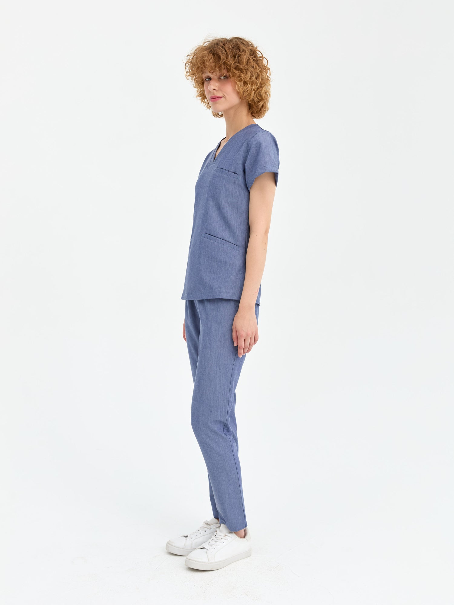 Primus Fit mavi scrubs takımı - premium medikal üniforma seti Moleuniform