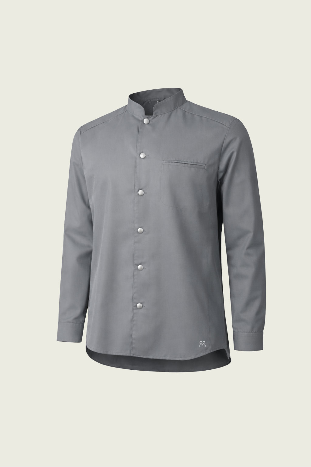 Gri tek sıra çıtçıtlı profesyonel şef ceketi - Mole Uniform