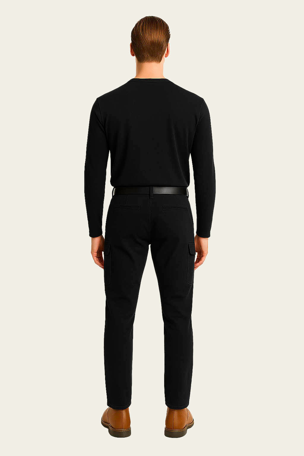 Black Long-Sleeve Work T-Shirt - Crew Neck | Mole Uniform
