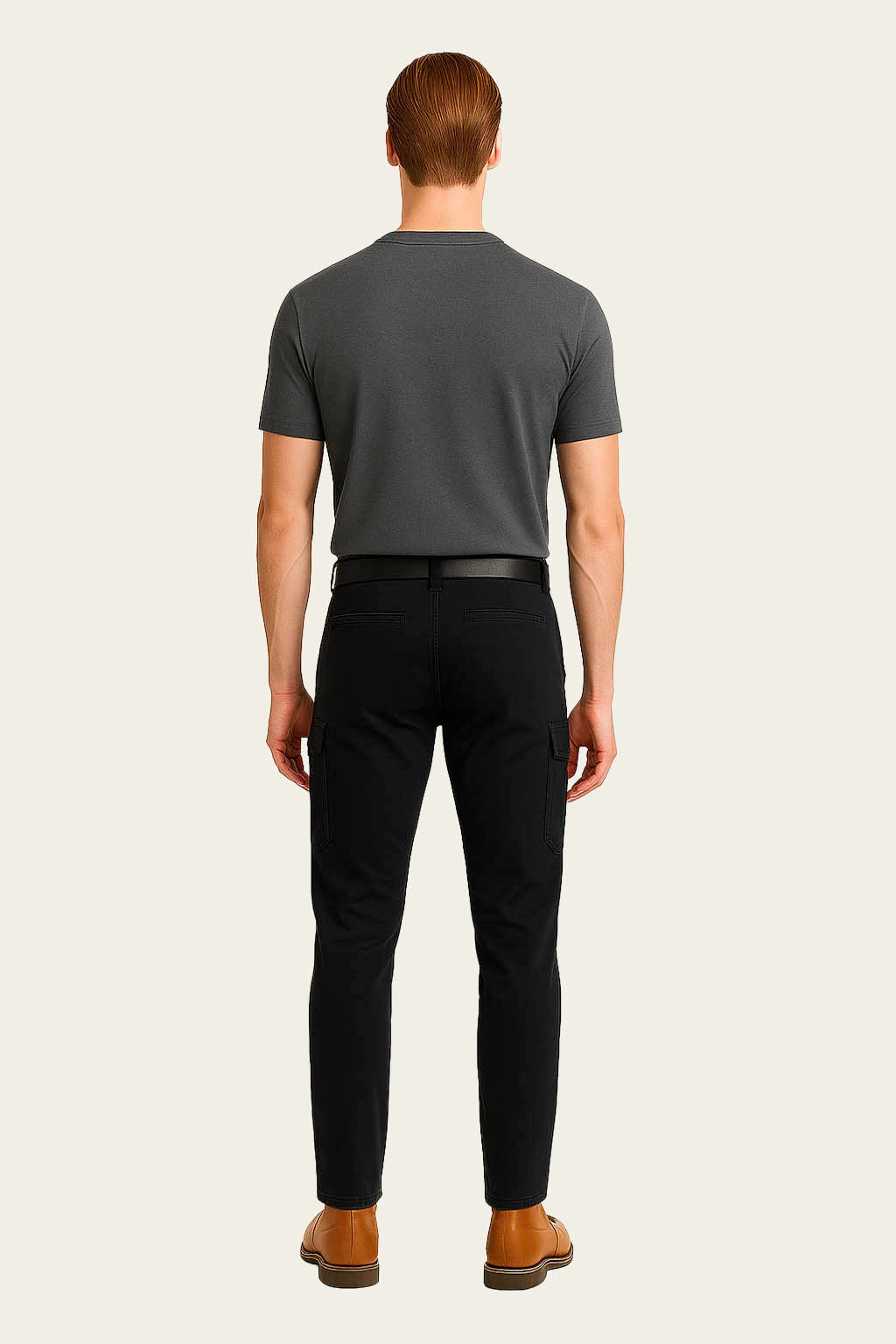 Koyu Gri Kısa Kollu İş T-Shirt - Bisiklet Yaka | Mole Uniform