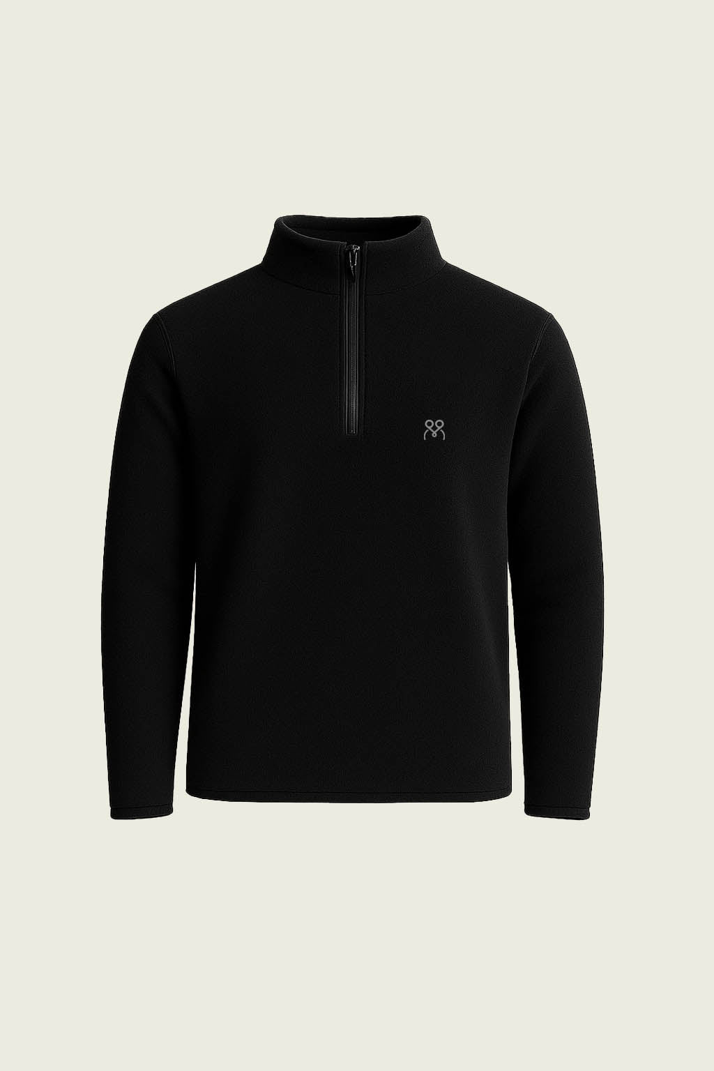 Siyah Polar Sweat İş Kıyafeti - Fermuarlı Uzun Kollu | Mole Uniform