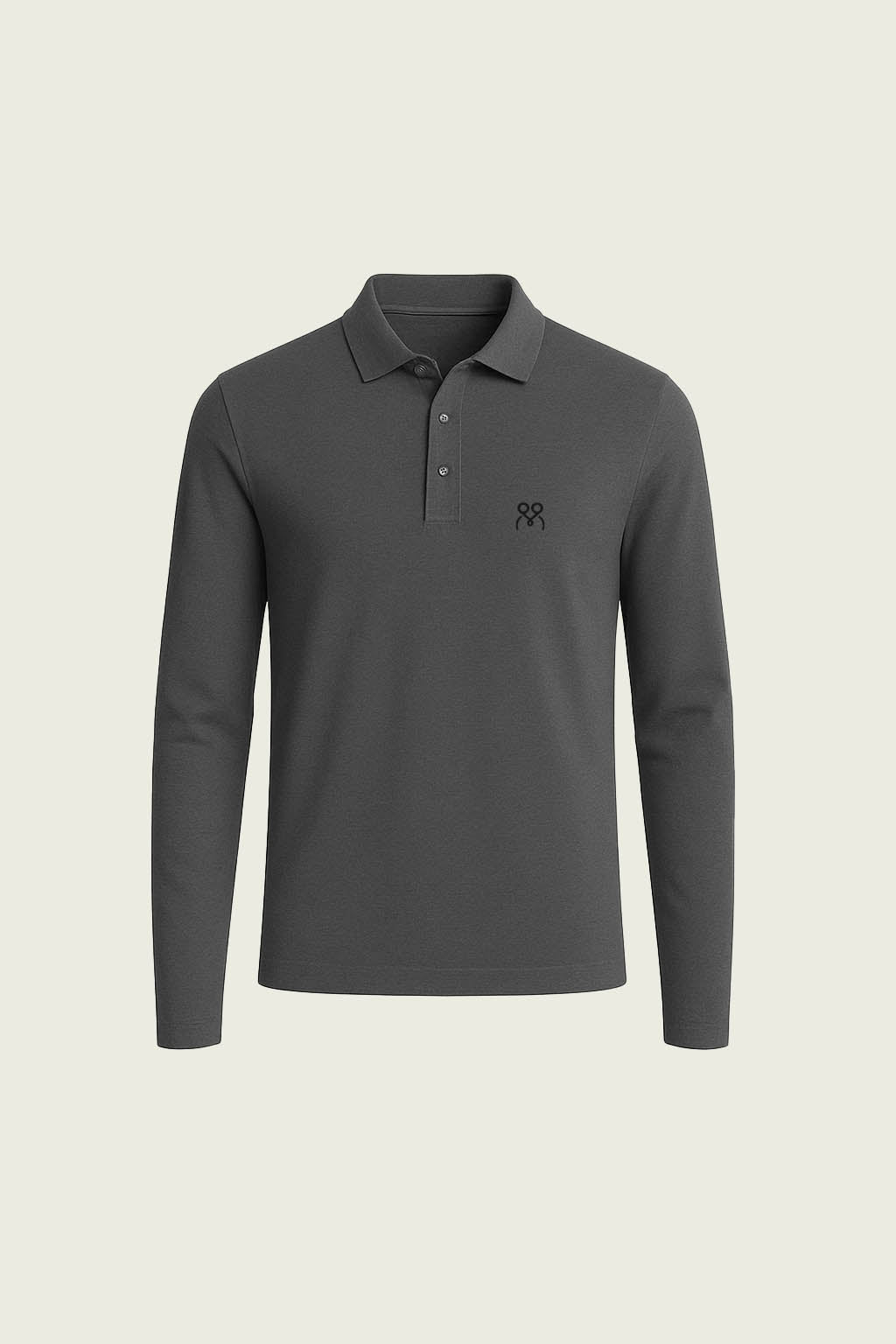 Koyu Gri Uzun Kollu İş T-Shirt - Polo Yaka | Mole Uniform