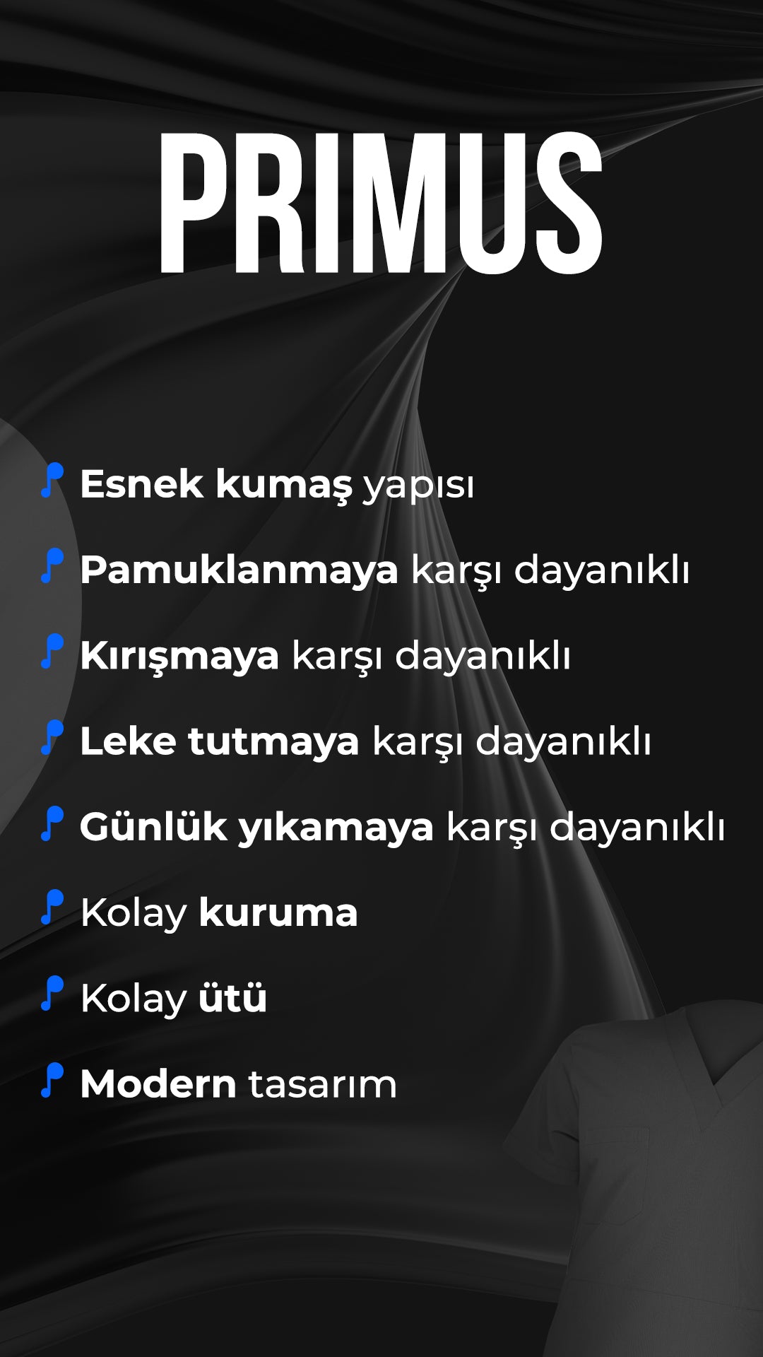 Primus Serisi medikal üniformaların kazandırdığı avantajlar listesi