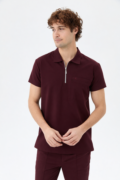 Aura Burgundy Shirt Collar Men&