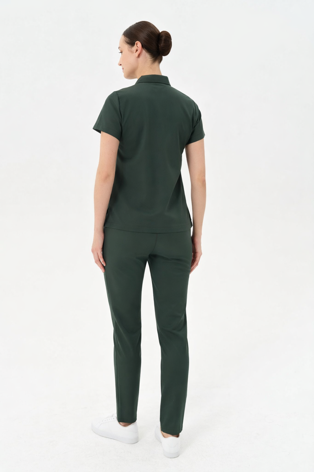 Aura Green Shirt Collar Women&