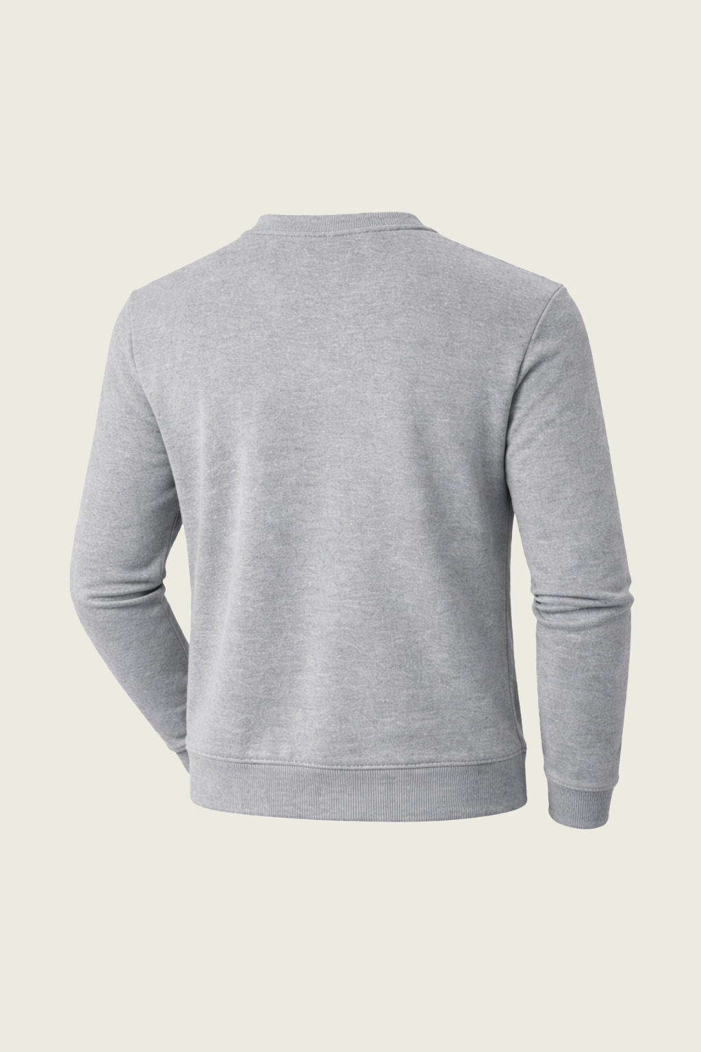 Gri Uzun Kollu İş Sweatshirt - Bisiklet Yaka | Mole Uniform