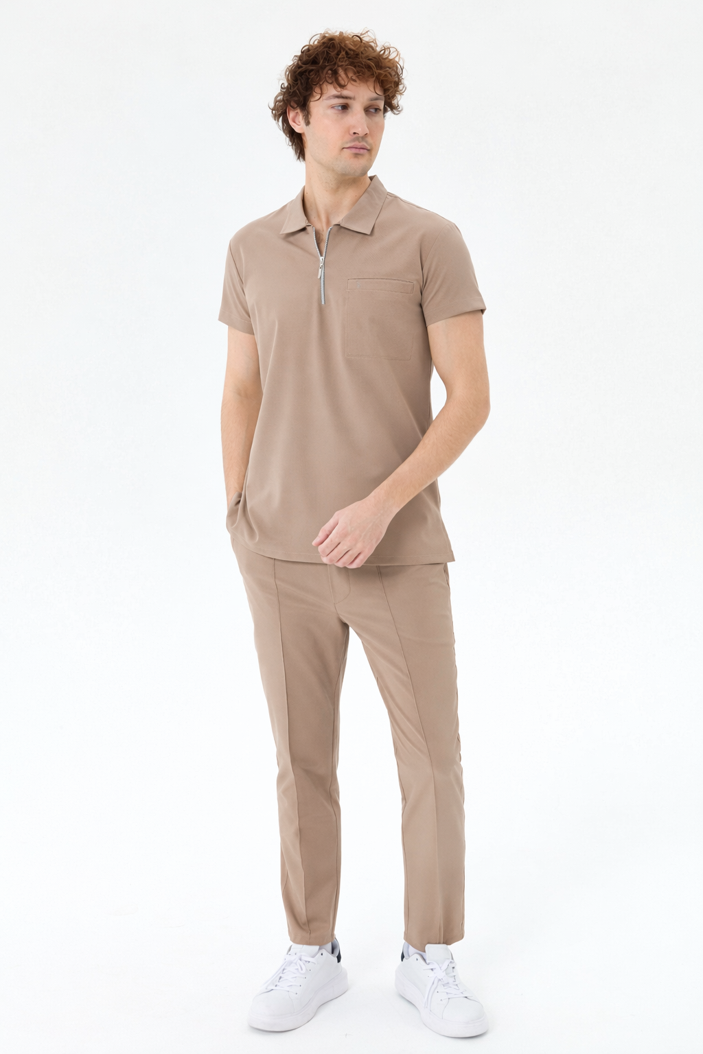 Aura Beige Shirt Collar Men&