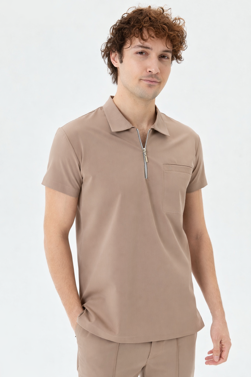 Aura Beige Shirt Collar Men&