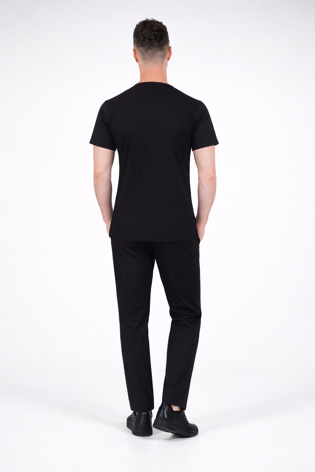 Secundus Siyah V Yaka Erkek Scrubs Takım | Medikal İş Kıyafeti | Mole Uniform