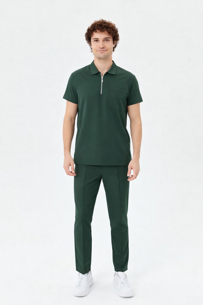 Aura Green Shirt Collar Men&