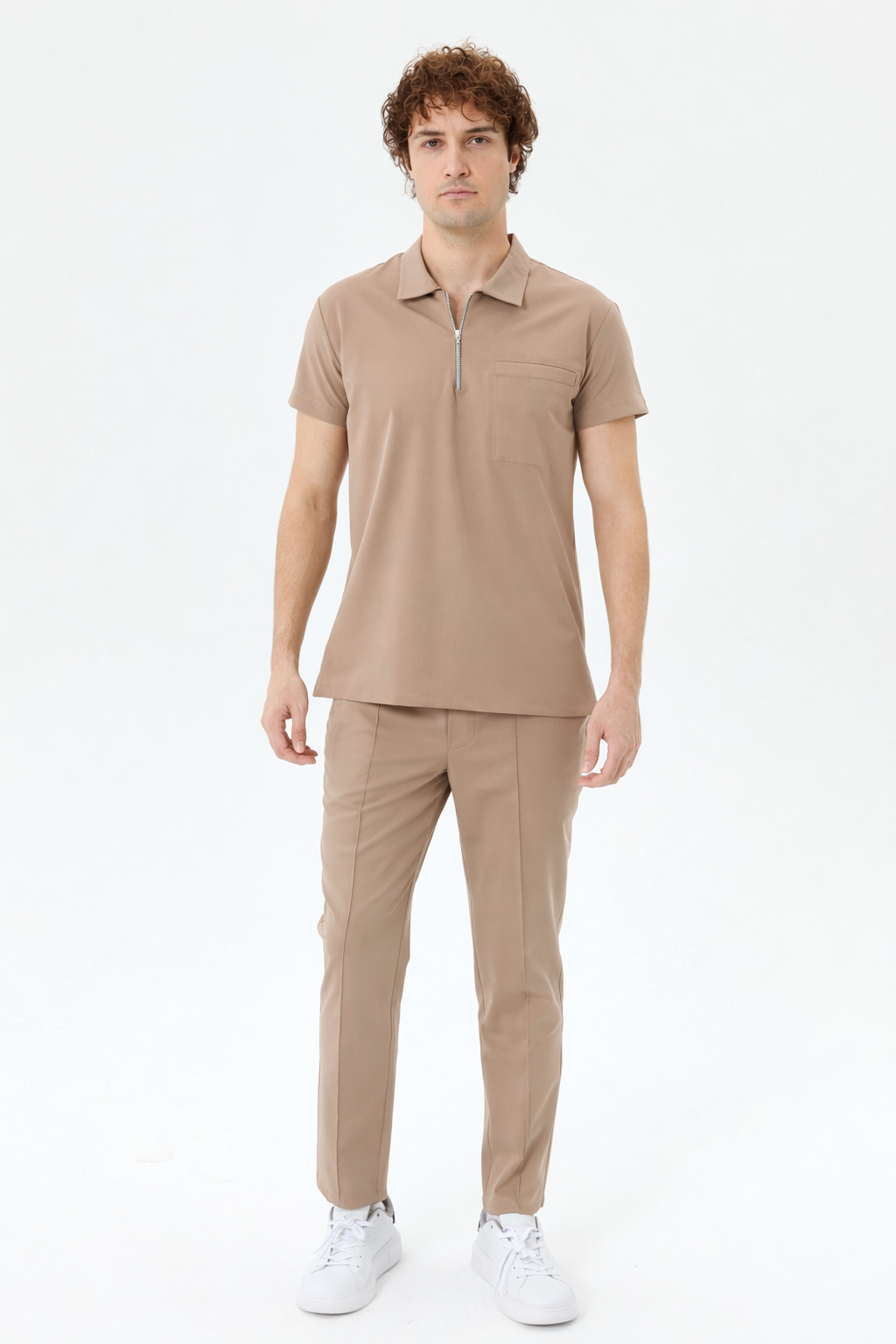 Aura Beige Shirt Collar Men&