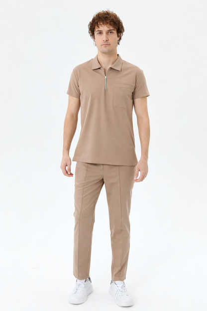 Aura Beige Shirt Collar Men&