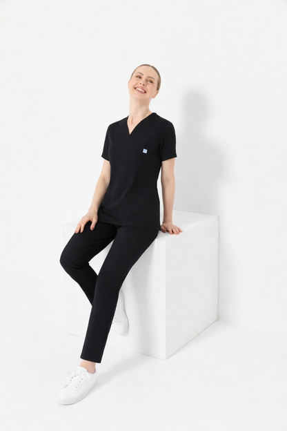 Secundus Black V-Neck Women&