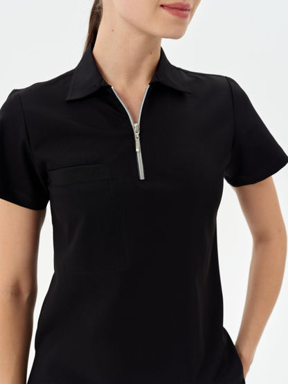 Aura Black Shirt Collar Women&
