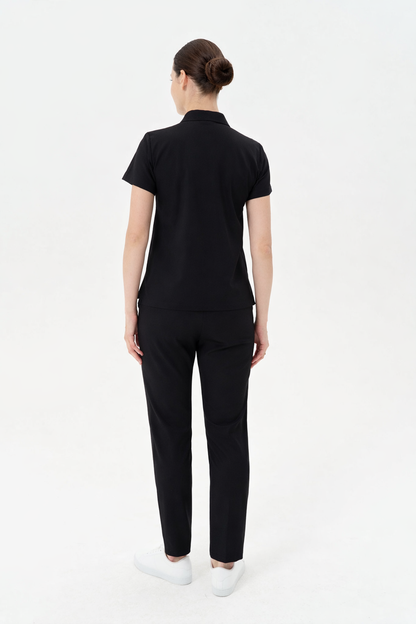 Aura Black Shirt Collar Women&
