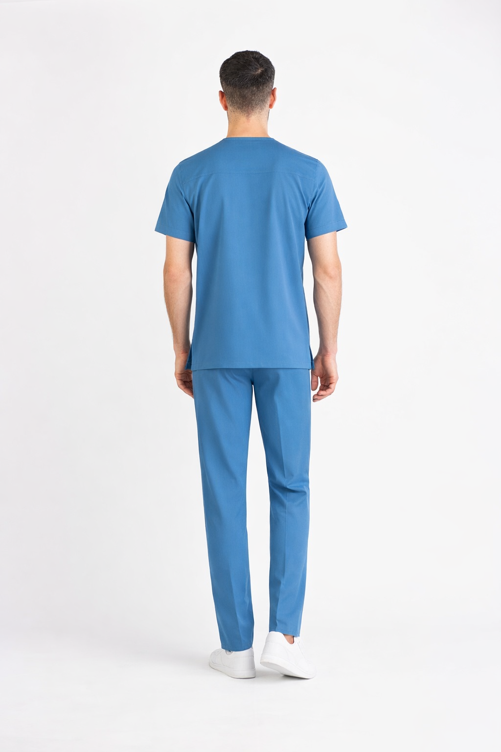 Secundus İndigo Zarf Yaka Erkek Scrubs Takım | Medikal İş Kıyafeti | Mole Uniform