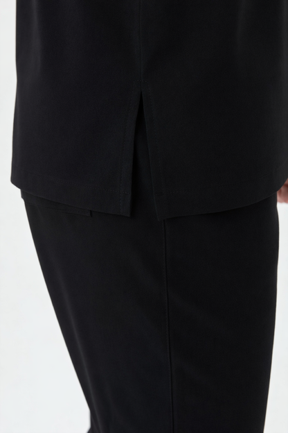 Secundus Siyah Hakim Yakalı Erkek Scrubs Takım | Medikal İş Kıyafeti | Mole Uniform