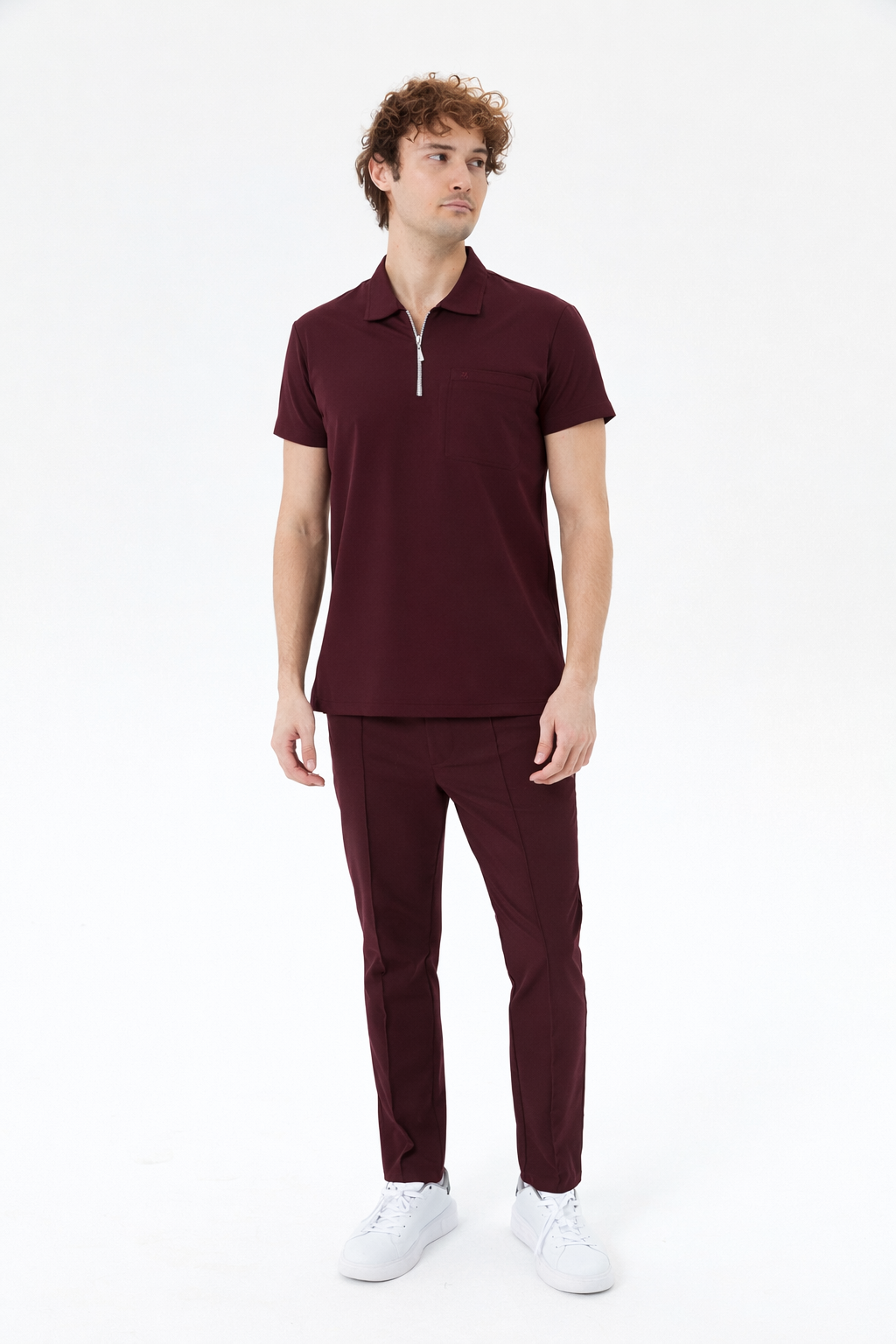 Aura Burgundy Shirt Collar Men&