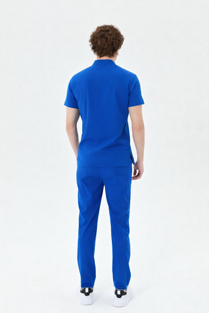 Secundus Sax Blue Mandarin Collar Men&