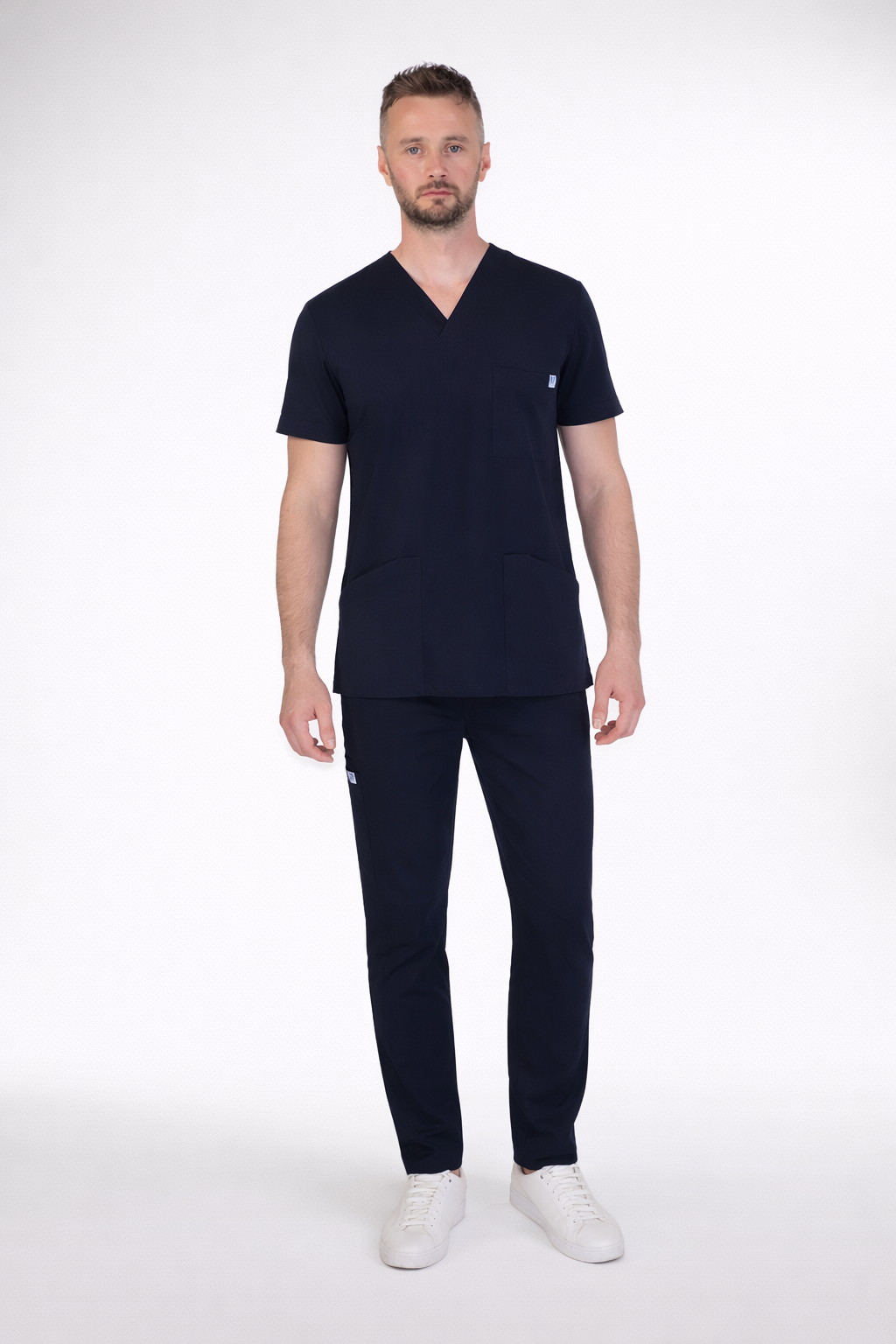 Secundus Navy Blue V-Neck Men&