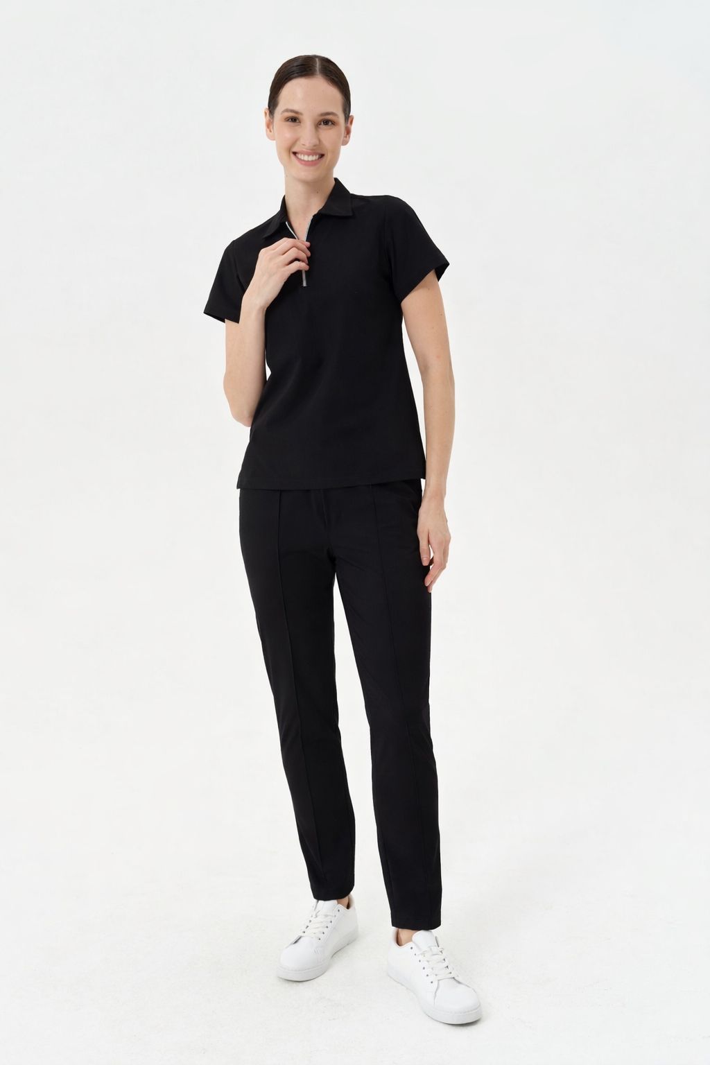 Aura Black Shirt Collar Women&