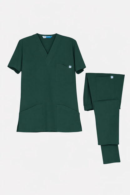 Secundus Yeşil V Yaka Erkek Scrubs Takım | Medikal İş Kıyafeti | Mole Uniform