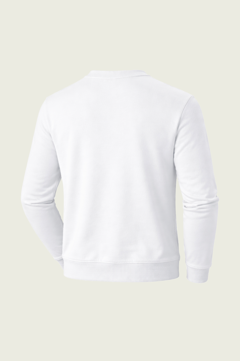 Beyaz Uzun Kollu İş Sweatshirt - Bisiklet Yaka | Mole Uniform