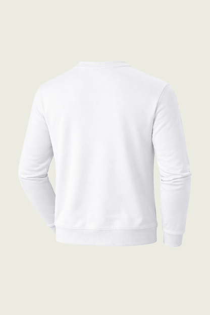 Beyaz Uzun Kollu İş Sweatshirt - Bisiklet Yaka | Mole Uniform