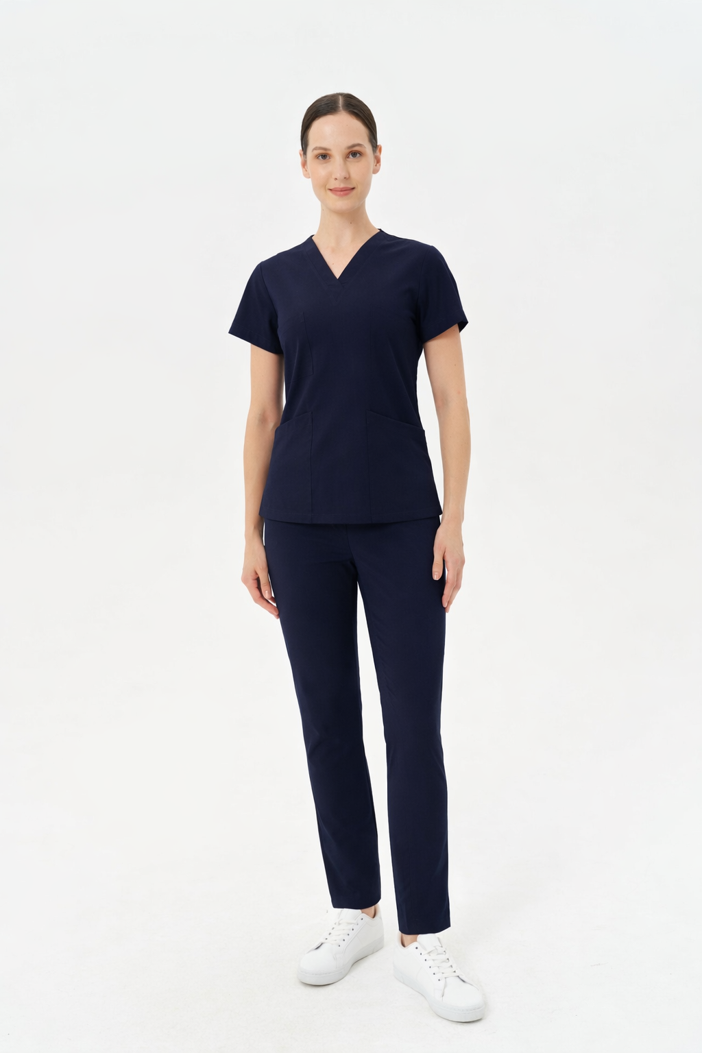 Secundus Navy Blue V-Neck Women&
