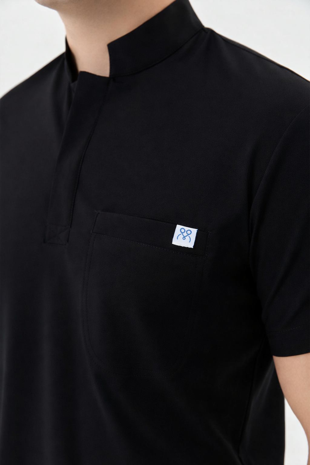 Secundus Siyah Hakim Yakalı Erkek Scrubs Takım | Medikal İş Kıyafeti | Mole Uniform