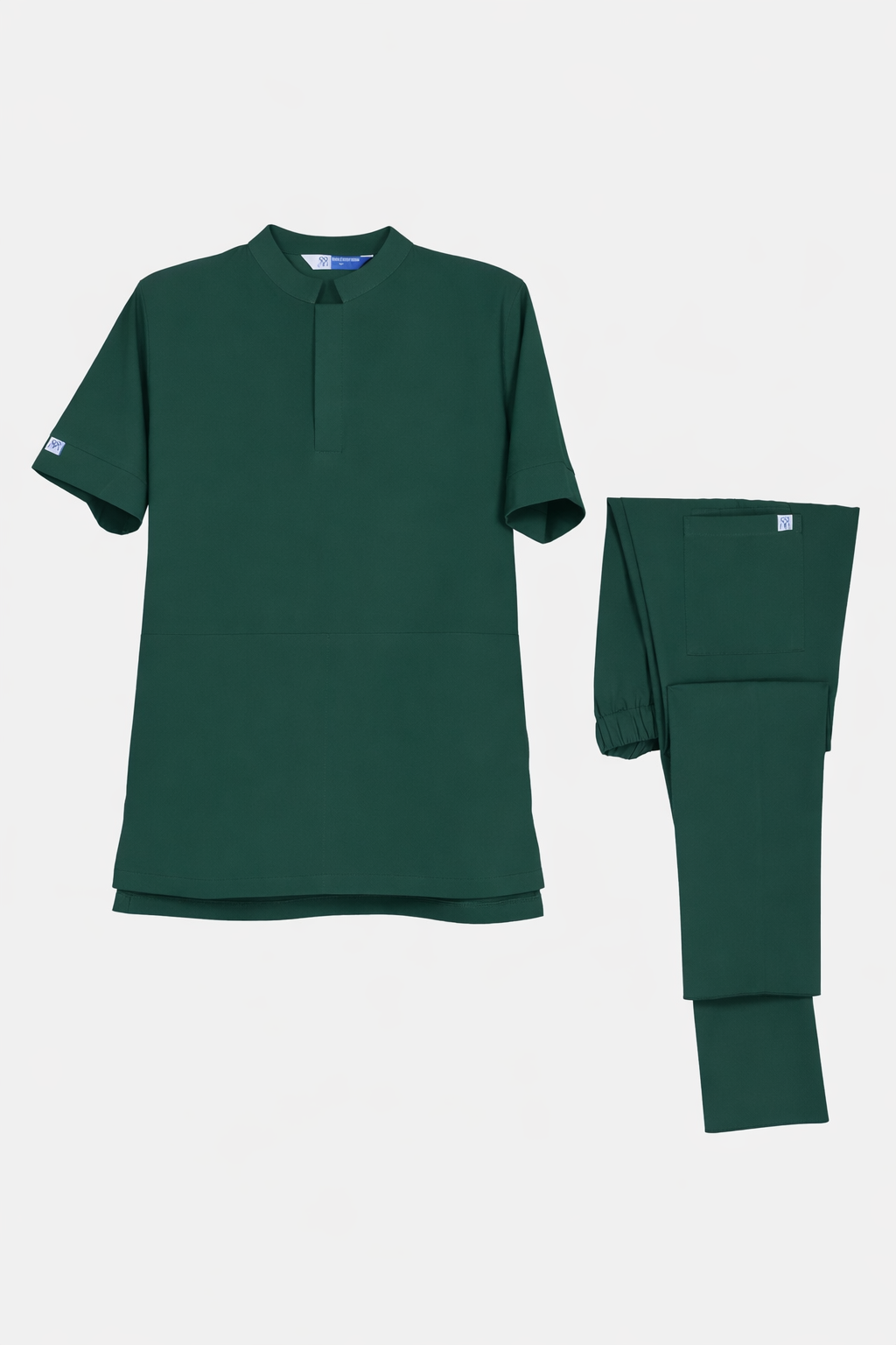 Secundus Green Mandarin Collar Kangaroo Pocket Men&