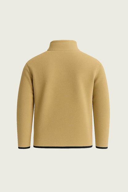 Bej polar is hirkasi minimal tasarim ve kaliteli fermuar detaylari - Mole Uniform Bursa.