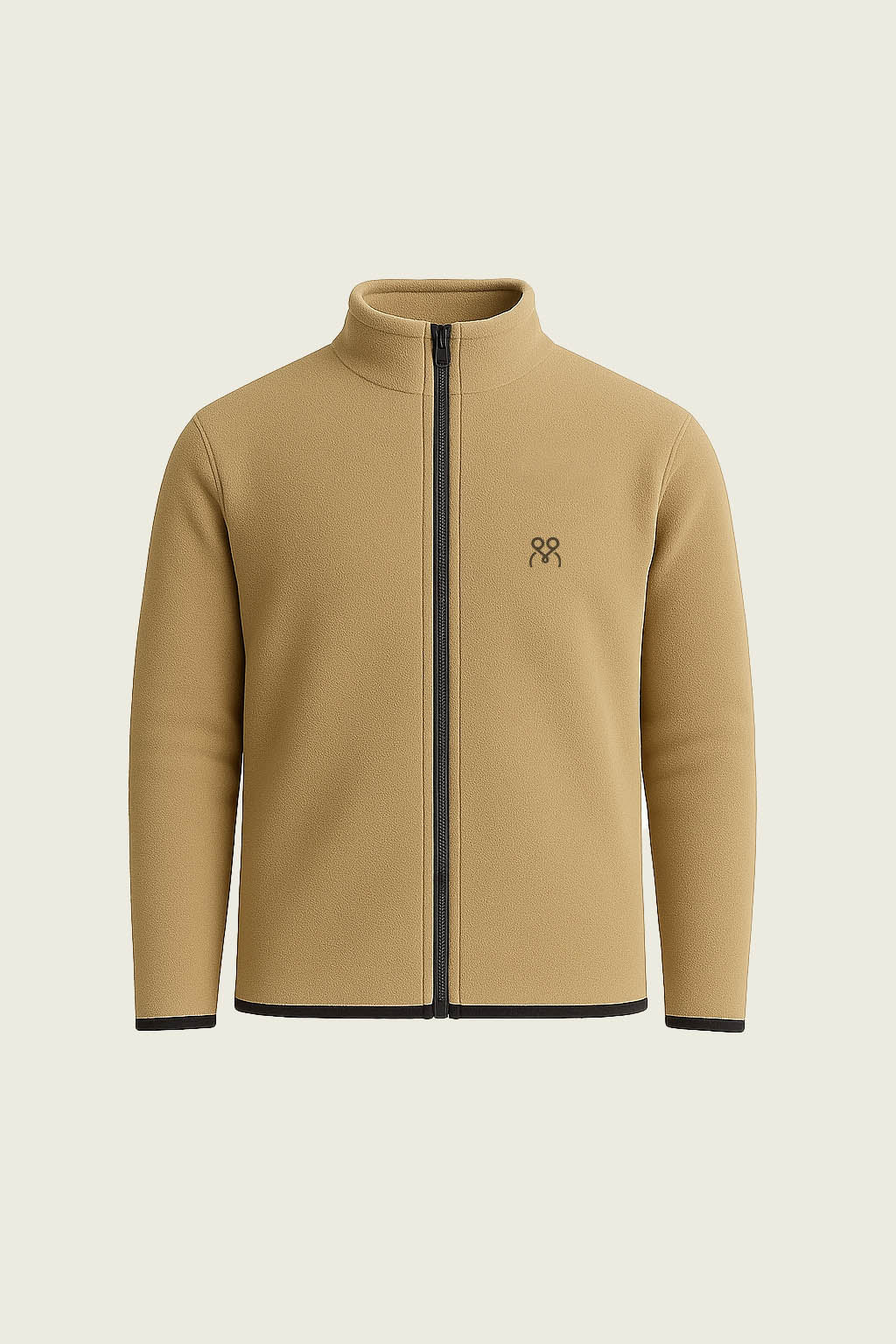 Toptan bej fermuarli uzun kollu polar hirka - Cepsiz minimalist tasarim sicak tutan is kiyafeti imalati.