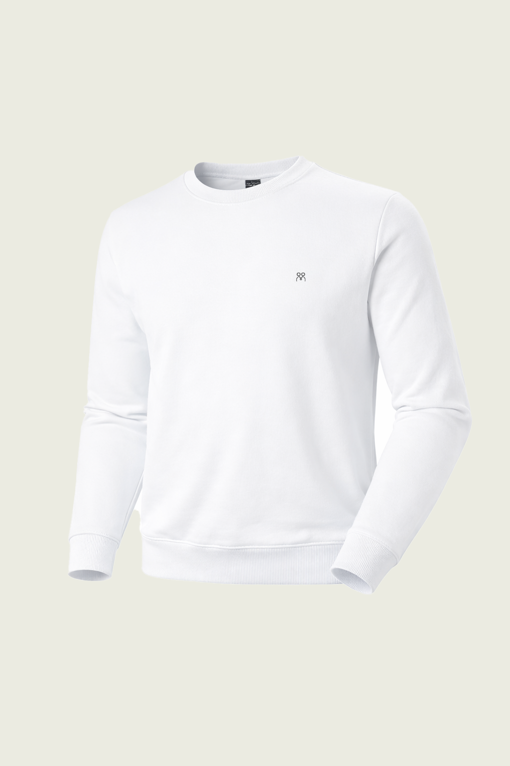 Toptan beyaz bisiklet yaka uzun kollu iş sweatshirt - Logolu hijyenik personel kıyafeti imalatı.