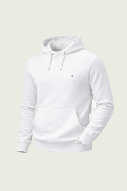 Toptan beyaz kapüşonlu uzun kollu iş sweatshirt - Logolu kurumsal personel kıyafeti imalatı.