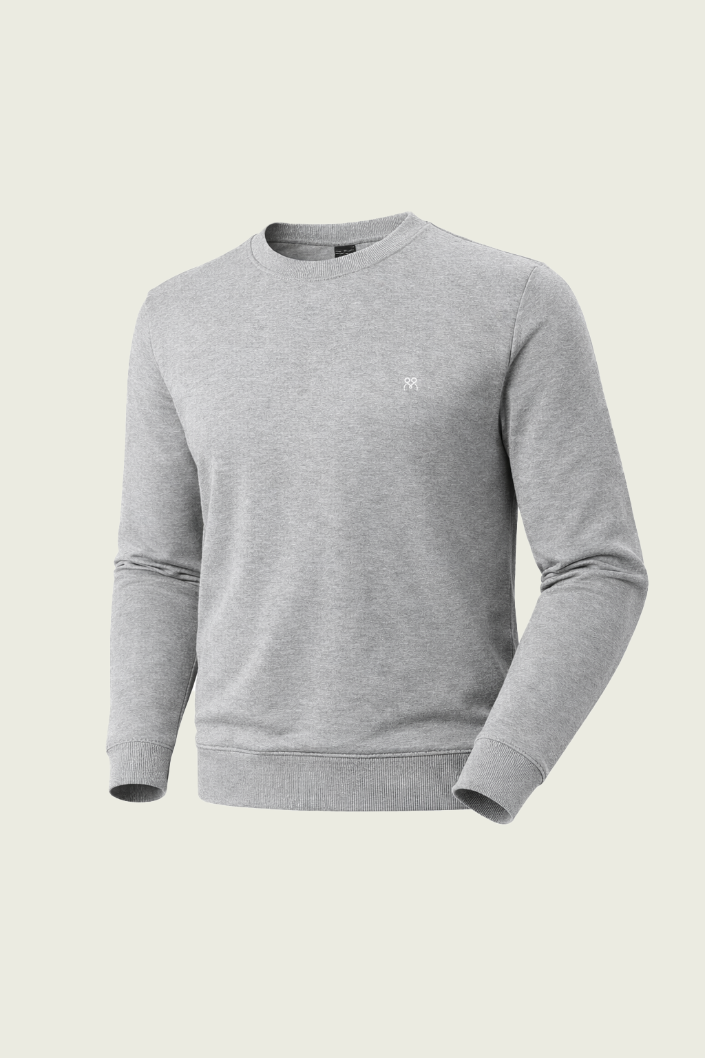 Gri Uzun Kollu İş Sweatshirt - Bisiklet Yaka | Mole Uniform