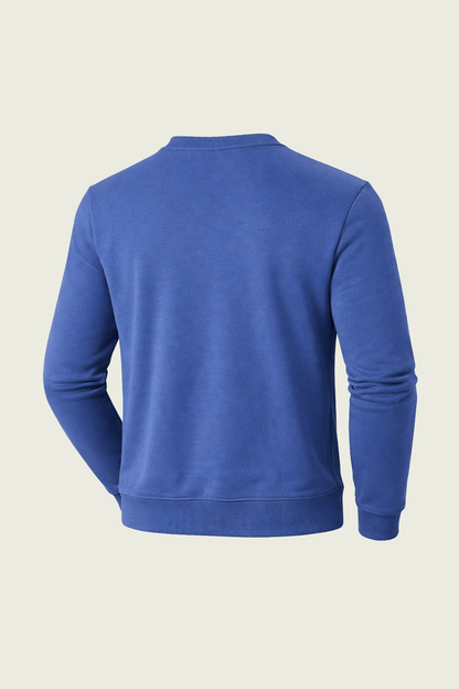 Mavi Uzun Kollu İş Sweatshirt - Bisiklet Yaka | Mole Uniform